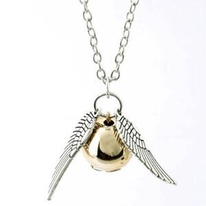 Harry Potter Golden Snitch Silver Wings Necklace NWT